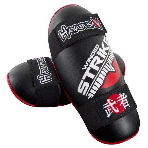 Hayabusa Winged Strike Competition Karate Shin Guards - Black, Medium