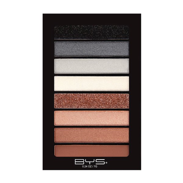 BYS Women's 8-Piece Eye Shadow Palette, Easy Blendable Eye Pigments, Bare All
