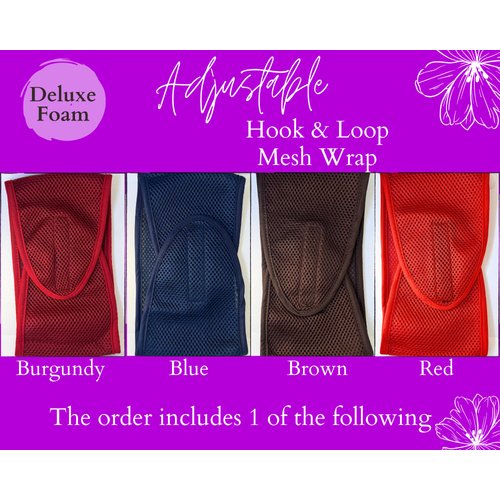 Mrs Gwen Hair & Accessories Qfitt 1pc Foam Deluxe Adjustable Mesh Headband Head Wrap Keep Edges on Fleek with Mesh Hair Scarf Night Cap (Assorted Colors (Dark))