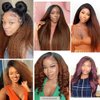 ANONLYLUX 180% Density Ombre Brown Kinky Straight Human Hair Wig 13x4 Yaki Straight Lace Front Wigs for Women Glueless Yaki Wig Pre Plucked With Baby Hair 1b/30 Color Kinky Straight Wig 18 Inch
