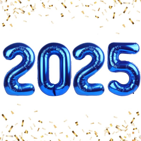 New Years Eve 2025 Blue Foil Balloons, 2025 Blue Balloons 40 Inch Foil Number, Navy Blue 2025 Number Balloon, Blue Senior 2025 Christmas Graduations Birthday Decorations