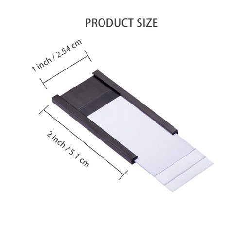 Eeoyu Magnetic Label Holders with Magnets Magnetic Data Card Holders with Clear Plastic Protectors for Metal Shelf, Whiteboard, Set of 50 (1 x 2 Inch)