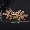 Teyglen Crystal Bride Wedding Hair Comb Black Rhinestone Hair Side Comb Crystal Hair Piece Bridal Hair Accessories Flower Headpiece for Women Girls (Black 2)