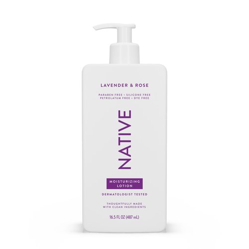 Native Body Lotion Contains Naturally Derived Plant-Based Moisturizers for Women and Men | Restores Dry Skin, Lavender & Rose, 16.5 fl oz