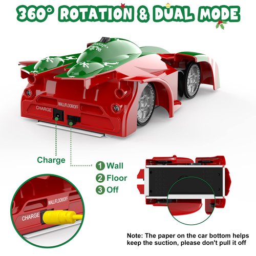 EpochAir Wall Climbing Remote Control Car, Dual Mode 360° Rotating RC Stunt Cars with Headlight,Rechargeable Toys for Boys Gift for Boys 4 5 6 7 8-12 Year Old