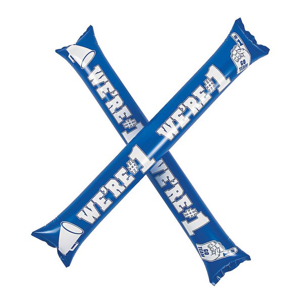 Fun Express Blue Spirit Boom Sticks (24 Sticks Makes 12 Sets) Says We are Number 1