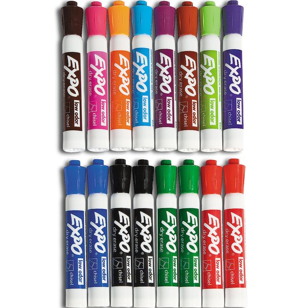 Fun Express Expo Low Odor Dry Erase Markers - 16 Pieces - Educational and Learning Activities for Kids