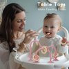 Socub High Chair Toys with Suction Cups for Infant Toddlers 6-12 18 Months, Educational Interactive Toys |Silicone Teething Toy| Parent-Child Table Toy for Baby Boys Girls (Powder Rose)