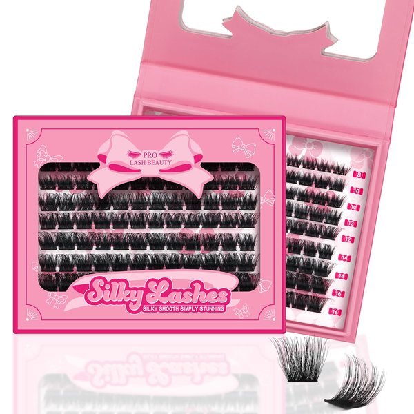 Lash Clusters, 108 Pcs Individual Lashes Soft Cluster Lashes DIY Lash Extension 8-16mm Eyelash Clusters Volume Wispy Lashes Super Thin Band Reusable(Cozy,D-8-16mix)
