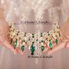 JWICOS Tiara and Crown for Women and Girls Crystal Headbands Tiara Queen Crown Hair Accessories for Birthday Bride Bridesmaid Wedding Prom Halloween Costume Christmas (Green)