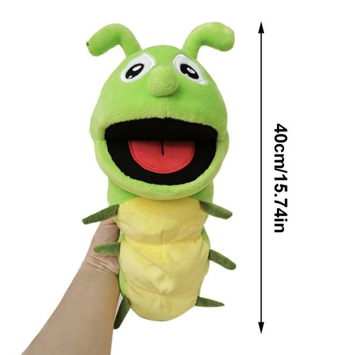 Plush Animal Hand Puppets for Kids & Adults Cartoon Caterpillar Stuffed Animal Hand Puppets with Movable Mouth Plush Interactive Toys Hand Puppet Plush Toys for Storytelling Show Theater