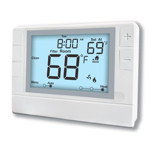 Thermostat for Home, Premium Heat Pump Room Temperature Controller, up to 2H/1C, Easy-to-Read Large Display，White Backlight