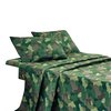 WPM Kids Collection Bedding 3 Piece Military Green Twin Size Sheet Set with Flat Fitted Sheets Pillow sham Camouflage Army Design (Camouflage Military, Twin Sheet Set)