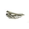 Small silver crystal leaf antique style hair alligator clip barrette for fine (Clip quantity: 2 clips, Pattern: Alligator clip)
