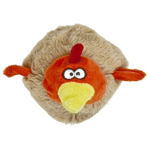 Glory To Dog Roly-Poly Chicken Plush Dog Toy with Krinkle and Squeaker