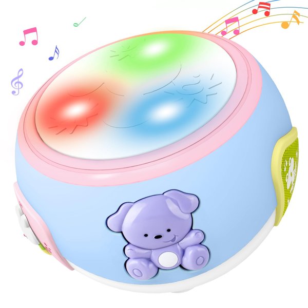 Toys for 1 Year Old Boy Girl Gift - Baby Drum Crawling - Light - Musical Toy for Toddlers 1-3 Learning Toys Tummy Time Toys for 12 Months + First Birthday Gifts for 1+Year Old Kids