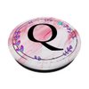 Cell Phone Pop Out Holder,Pink Purple Blue Flower Letter Q PopSockets PopGrip: Swappable Grip for Phones & Tablets