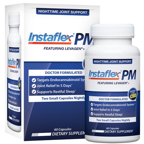 Instaflex PM Nighttime Joint Support with Levagen, Tamaflex, GABA, Ashwagandha, Passionflower Extract, Mobility, Sleep Support - 60 Capules