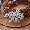 EVER FAITH Wedding Hair Comb CZ Austrian Crystal Cream Simulated Pearl Butterfly Flower Bridal Hair Clips Accessories for Brides Bridesmaids Clear Silver-Tone
