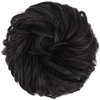 FESHFEN Messy Bun Hair Piece Hair Bun Scrunchies Darkest Brown Synthetic Wavy Chignon Ponytail Hair Extensions Thick Updo Hairpieces for Women Girls 1PCS