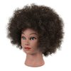 FUTAI Kinky Curly Real 100% Human Hair Mannequin Head with Table Clamp Stand for Hairdresser Practice Braiding Styling Manikin Cosmetology Doll Training Head Bleaching Dyeing Curling Cutting Updos