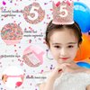 SuPoo 5th Birthday Decorations for Girl Sprinkle 5th Birthday Hat Headband Glitter Birthday Crown for Girls Princess Tiara with Elastic Band 5 Year Old Happy Birthday Party Cap Decorations Supplies