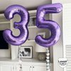 Purple Number 5 Balloons, 40 Inch Giant Number Balloons Foil Mylar Helium Purple Number 5 Balloons for 5th Birthday Party Supplies Anniversary Event Celebration Decorations