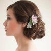 Fangsen Silver Delicacy Pink Rose Wedding Flower Hair Comb Hair Piece Barrette Prom Halloween Festival Flower Girl