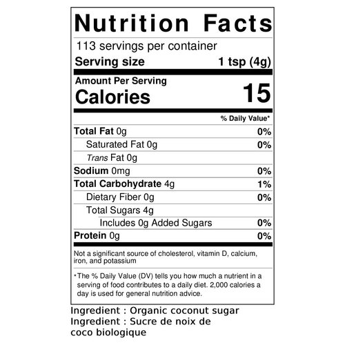 Jans Organic Coconut Sugar 16 oz | Made from Fresh Coconut | Gluten-Free | Non-GMO | Low Glycemic | Paleo & Vegan Friendly | Mild Caramel Flavor | USDA Certified Organic (Pack of 1)