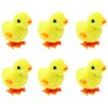Honbay 6PCS Fluffy Chicks Wind Up Chick Toys Wind-Up Jumping Cute Chicken Plush Chicks Toys Easter Party Favors Artificial Animal Chicken Decoration Props Christmas Socking Stuffers