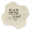 Funky Junque Eat Drink and Be Married Beige Disposable Napkins 25 Pack 3-Ply Just Married Cocktail Napkins for Weddings Parties