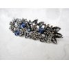 Generic Blue gray silver flower leaf crystal hair clip barrette bridal hair clip
