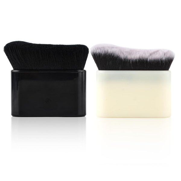 2pcs Self Tanning Brushes, Liquid Foundation Body Makeup Tanner Blending Brushes Self Tan Brush Applicator for Body Face (Black, White)