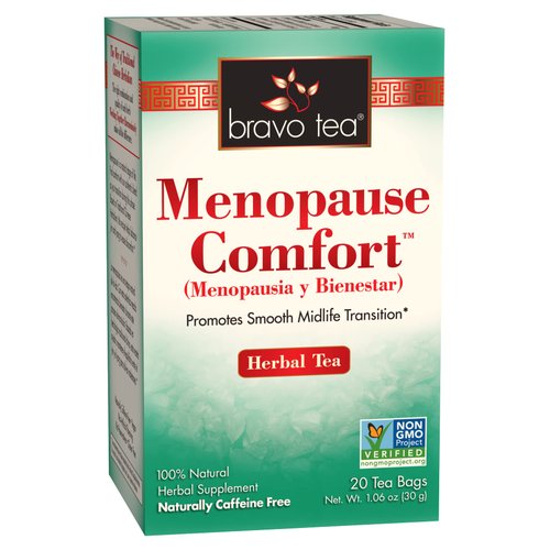 Bravo Tea Menopause Comfort Herbal Tea Caffeine Free, 20 Tea Bags, 6 Count
