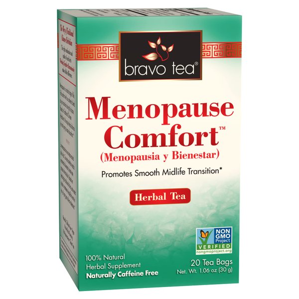 Bravo Tea Menopause Comfort Herbal Tea Caffeine Free, 20 Tea Bags, 6 Count