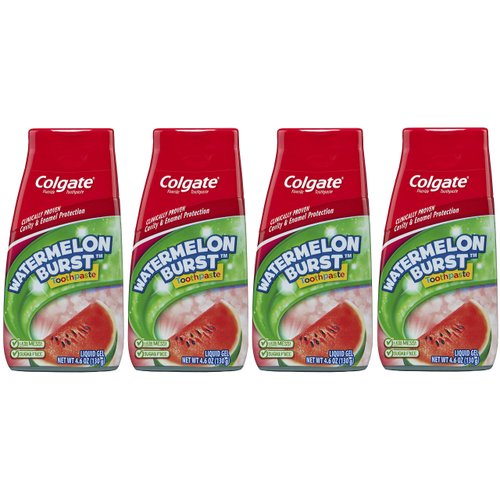 Colgate Anticavity Kids Toothpaste with Fluoride for Ages 2+, Watermelon Burst Flavor - 4.6 Ounce (4 Pack)