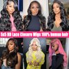 Unvizossa Glueless Wigs Human Hair Pre Plucked Pre Cut 5x5 HD Lace Closure Wigs Human Hair 26 Inch Wear and Go Body Wave Lace Front Wigs Human Hair for Black Women 180 Density Natural Black