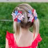 4th of July Bow Hair Clips American Flag Barrette Hair Bow Patriotic Stars and Stripes Hairgrips Baby Girls Women Hair Accessories for Independence Day Memorial Day.(FJ49) (A)