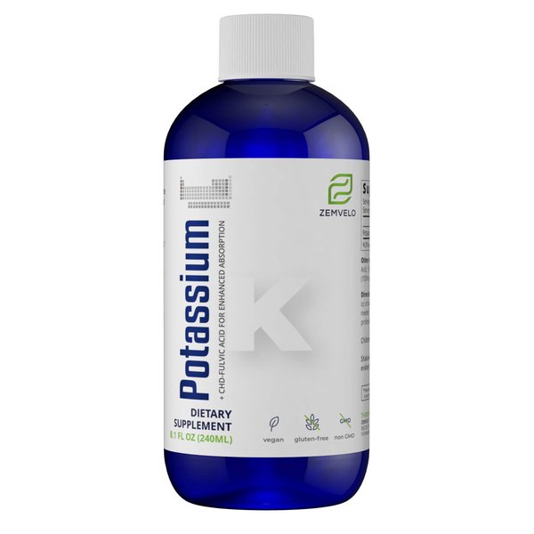 Liquid Ionic Potassium Citrate Supplement | Potassium Electrolyte | Support Healthy Heart | Healthy Gut pH Balance | Support Muscle Health | 8oz, 48 Day Supply
