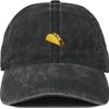 Dad Hat Unisex Cotton Low Profile Distressed Vintage Baseball Cap (Taco - Black (Washed))