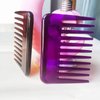 Mini Wide Tooth Comb,Small Travel Purse Comb Hair Detangling Comb Beard Comb Pocket Comb for Curly Wet Dry Hair,Detangler Comb Styling Comb for Men Women Handmade of Cellulose (Purple)