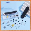 Jexine 6 Sets DIY Fingerboard Kit Fingerboard Accessories Mini Finger Skateboard Parts Include 12 Brackets 54 Screws 30 Nuts 6 Screwdriver 24 Fingerboard Wheels Tool for 96mm (Black, White)