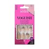 KISS Voguish Fantasy Halloween Nails, Black & Silver, Medium Length, Coffin Shape, Pink Gel Nail Glue (2g), Mini Nail File, Manicure Stick, & 28 Fake Nails