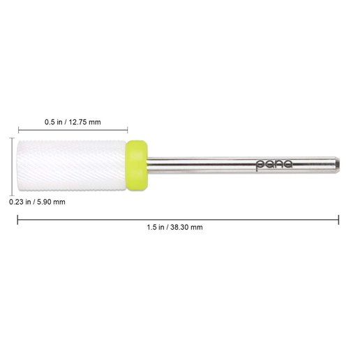 PANA Professional 3/32" Shank Size - Flat Top Small Barrel White Ceramic Bit - Nail Drill Bit for Dremel Machine
