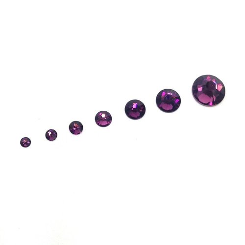 AMETHYST (204) purple violet 144 pcs Swarovski 2058/2088 Crystal Flatbacks purple rhinestones nail art mixed with Sizes ss5, ss7, ss9, ss12, ss16, ss20, ss30