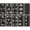 Xmasir Pack of 10 Airbrush Henna Tattoo Stencil for Women Hand Finger Face Body Painting Kids Glitter Tattoo Templates 18 X 8.5cm (1)