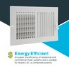 EZ-FLO 10 x 6 Inch (Duct Opening) White Air Vent Cover for Wall or Ceiling, Two-Way Ventilation Register, 13-3/4 Inch x 7-3/4 Inch (Overall Dimensions), Solid Steel HVAC Cover, 61610