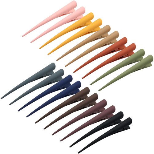 Cinaci 20PCS/10 Pairs Colorful Plastic 4.7 Inch Long Alligator Hair Clips for Hair Styling Sectioning Hair Barrettes Duckbill Hair Clip Accessories for Women Girls
