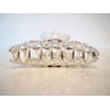 Generic Silver metal pink crystal hair claw clip bridal clip for meduim fine hair