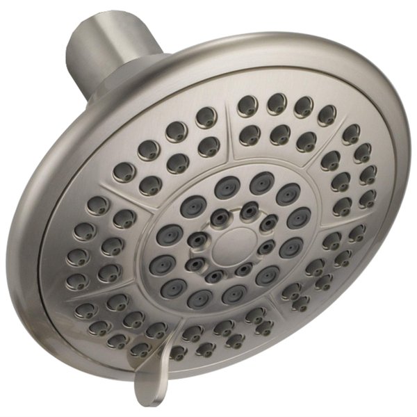 Delta Faucet 5-Setting Raincan Shower Head, Brushed Nickel Rain Shower Head, Round Shower Head, Delta High Pressure Shower Head, Water Saver Shower Head 1.75 GPM, Stainless RP78575SS